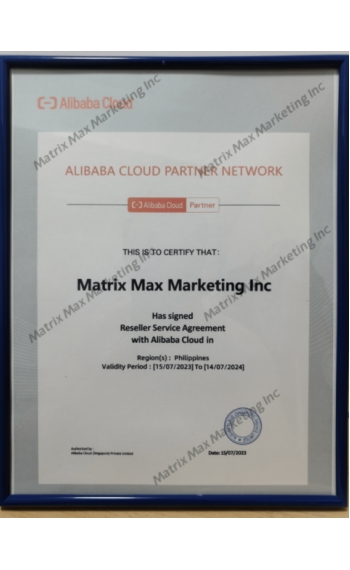 Alibaba Cloud Philippines Distributor Certificate